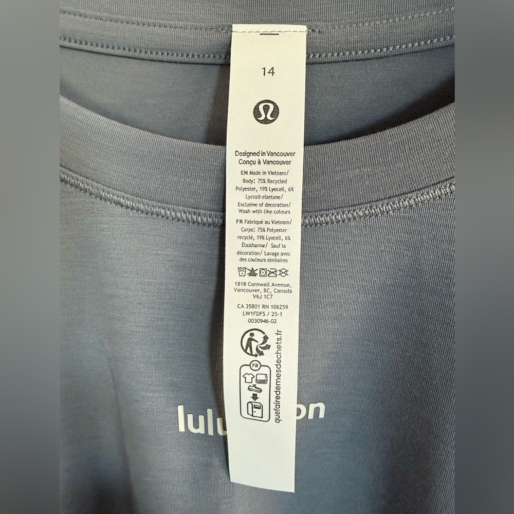 NWT Lululemon Jersey Training Muscle Tank Top Long *Wordmark Size 14 - Picture 2 of 5